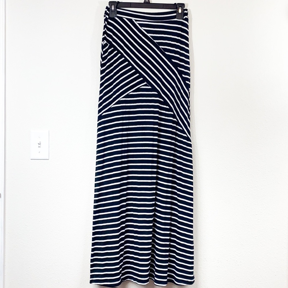 DOUBLE TAKE Stripe Print Stretch Knit Maxi Skirt